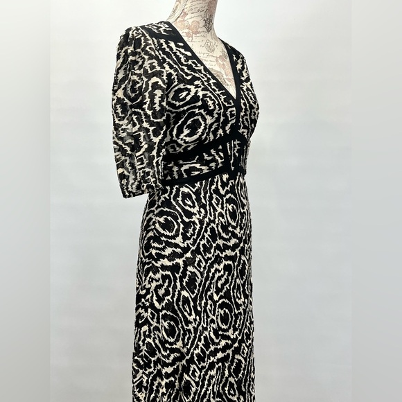 BA&SH Black and white abstract print midi dress size S. - Picture 9 of 16